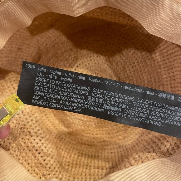 Zara Woven Rafia Sun Hat With Shell Trim - Picture 5 of 6